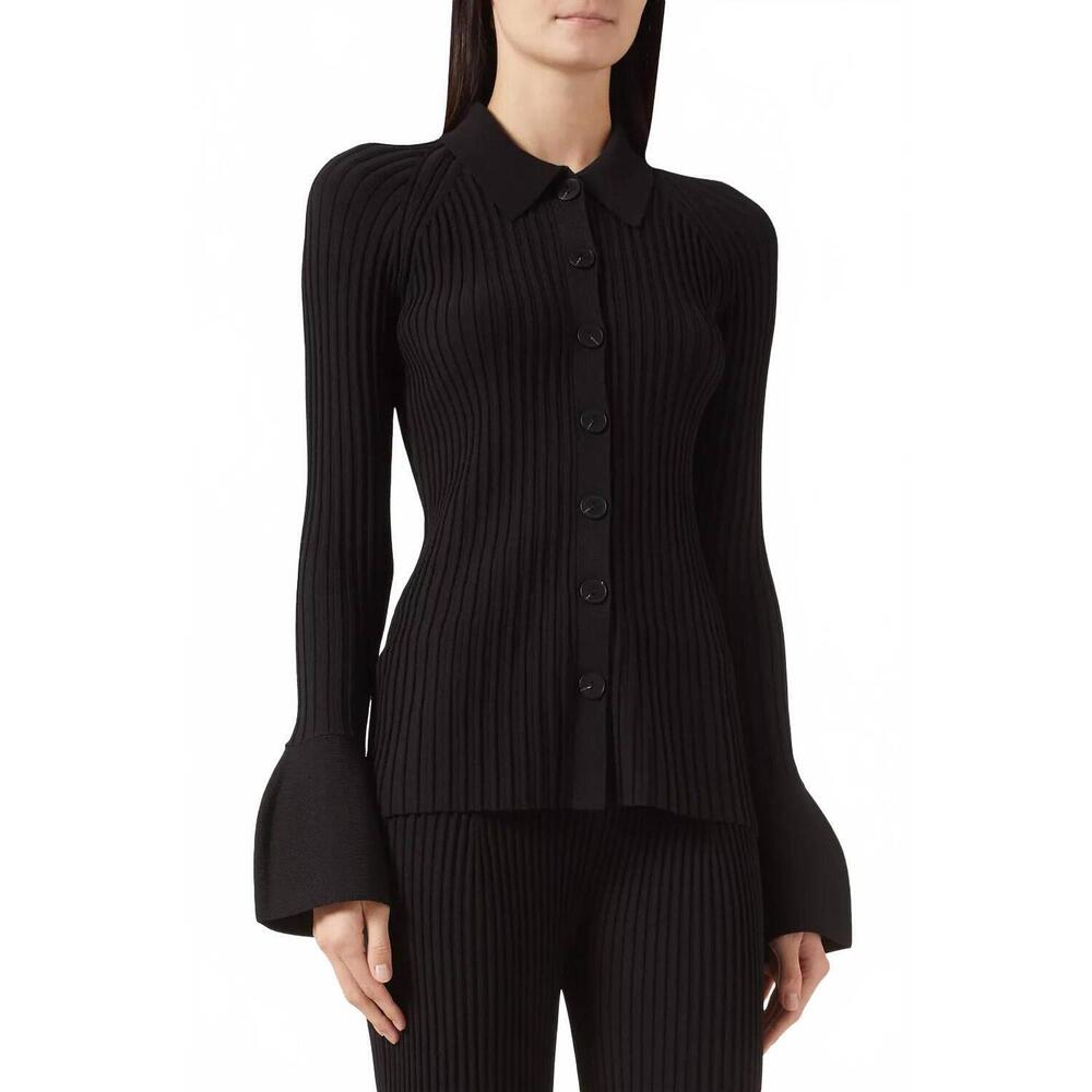 NEW ALEXIS olena rib-knit top in black